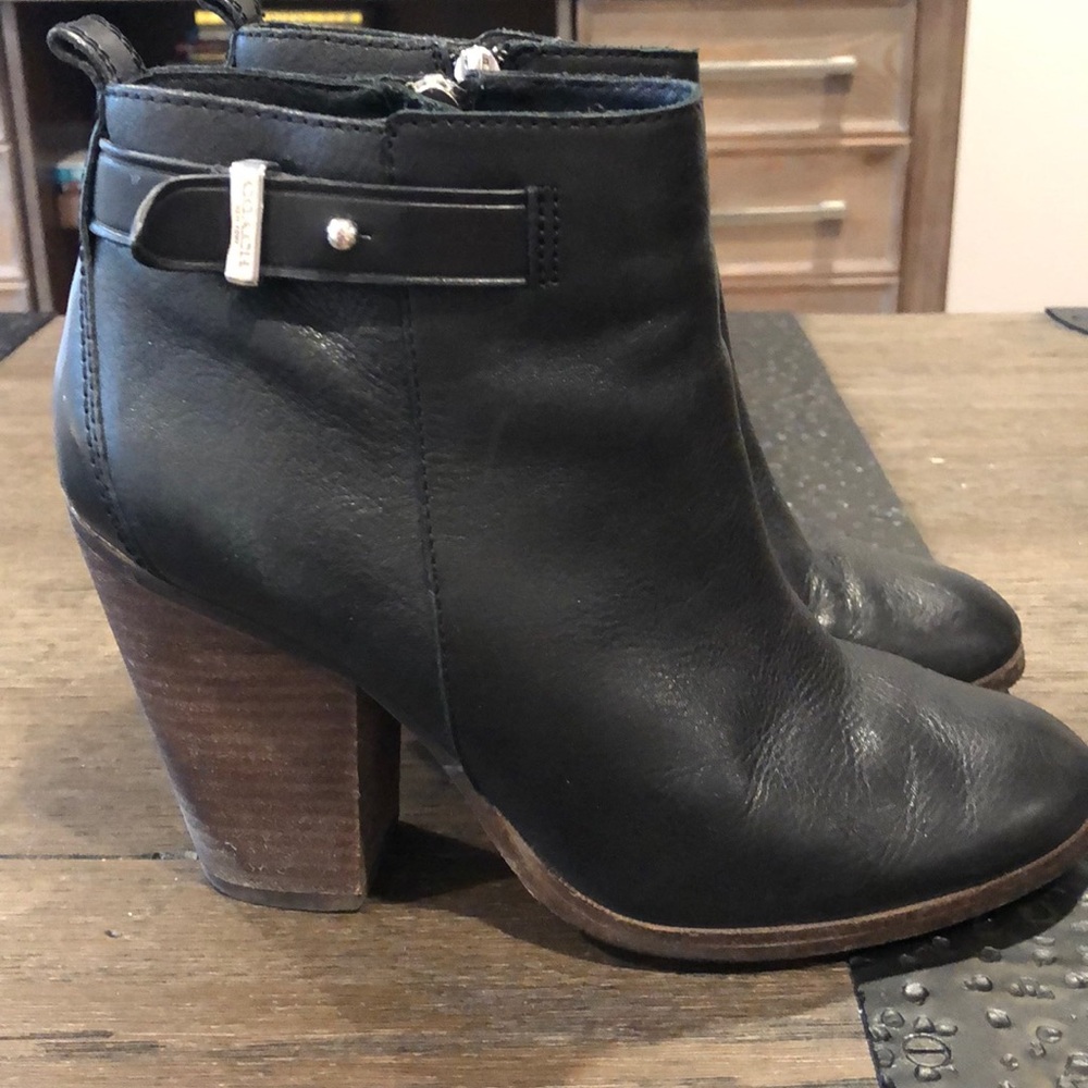 Coach Black Leather Booties